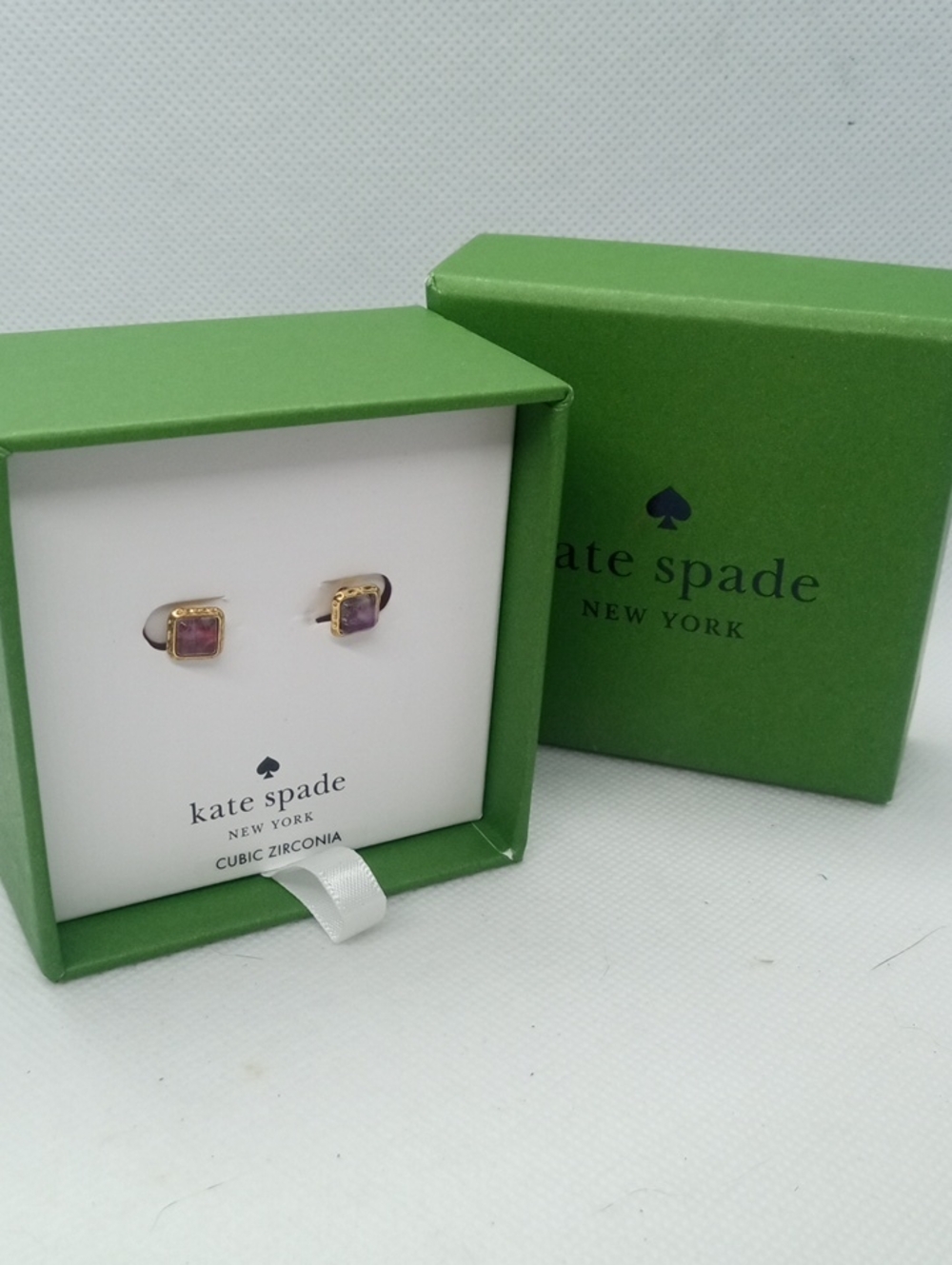 KATE SPADE SQUARE PURPLE STUD EARRINGS